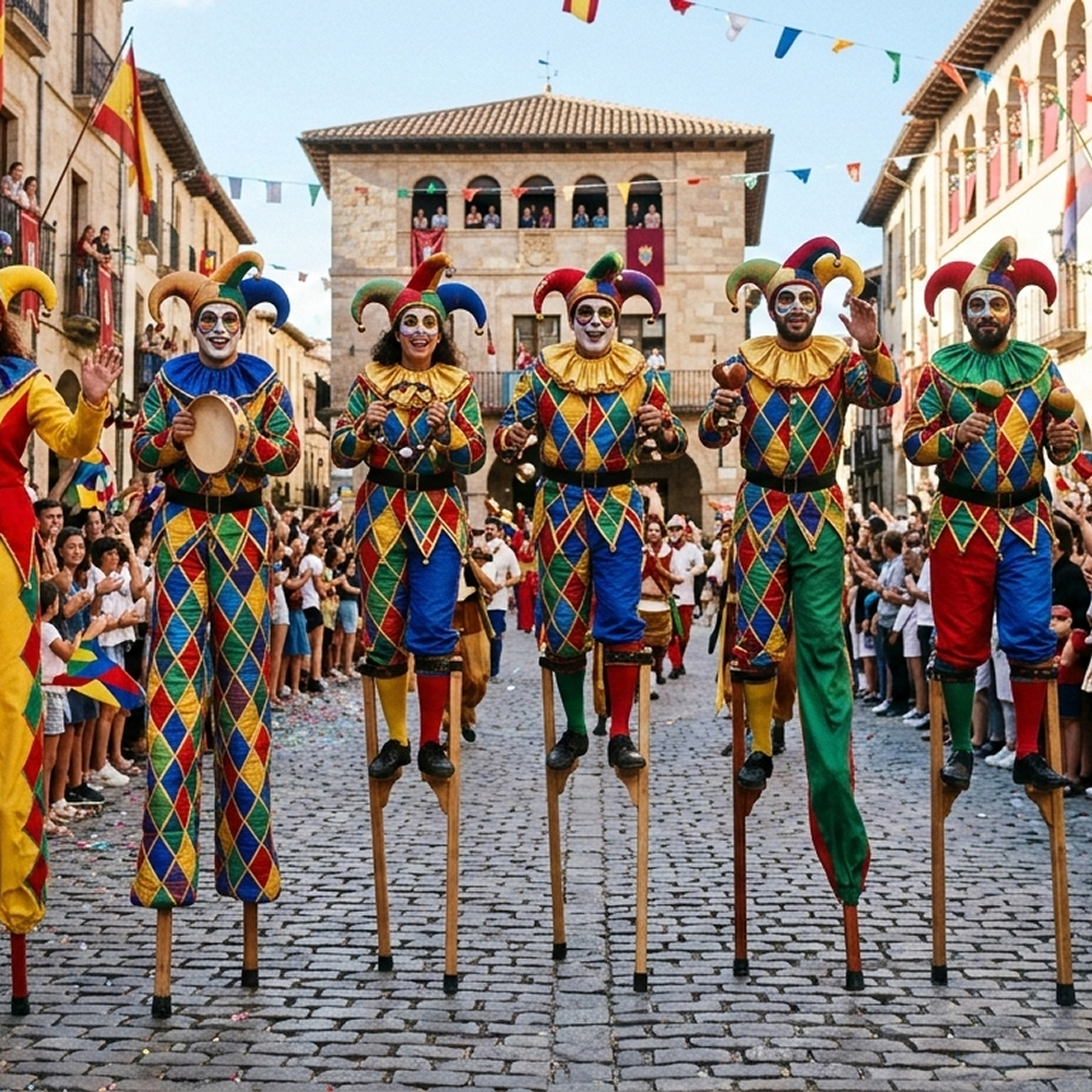 evento Comparsa con zancos